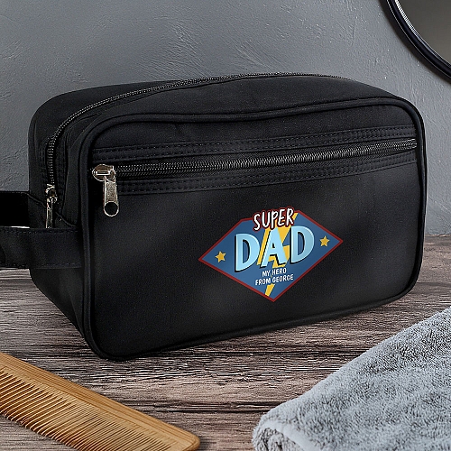 Personalised Super Dad Toiletry Bag