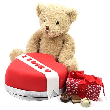 Red Heart Chocolates and Bear Delivery UK
