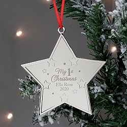 Personalised Christmas Star Metal Decoration