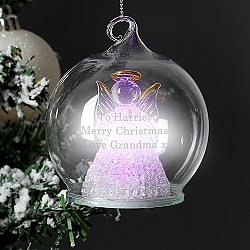 Personalised Christmas LED Angel Bauble Delivery to UK