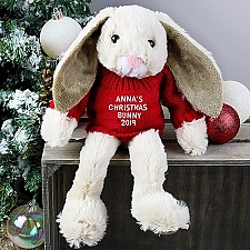 Personalised Christmas Bunny Rabbit Soft Toy Delivery to UK