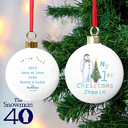 Personalised Snowman My 1st Christmas Bauble