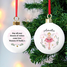 Personalised Sugar Plum Fairy Bauble Delivery to UK