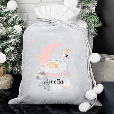 Personalised Swan Lake Pom Pom Sack Delivery to UK