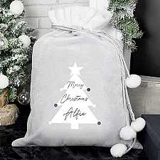 Personalised Christmas Tree Pom Pom Sack Delivery to UK