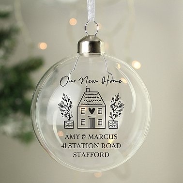 Personalised Home Glass Bauble