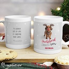 Personalised Christmas Dachshund Snow Mug