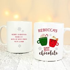 Personalised Cute Christmas Hot Chocolate Mug Delivery to UK