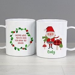 Personalised Christmas Santa Plastic Mug Delivery to UK