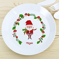 Personalised Christmas Santa Plastic Plate Delivery to UK
