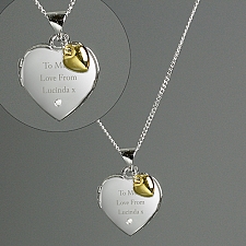 Sterling Gold and Diamond Heart Locket Delivery to UK