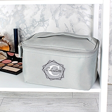 Geometric Initial Grey Make Up Wash Bag Delivery to UK
