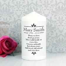Personalised Sentiments Pillar Candle Delivery to UK