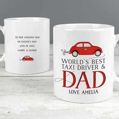 Personalised Worlds Best Taxi Driver Dad Mug