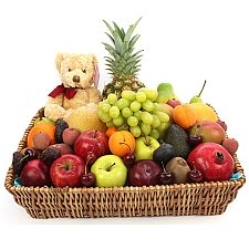 Premium Fruit Basket With Bear delivery to UK [United Kingdom]